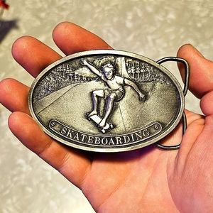 Vintage Skateboarding Belt Buckle